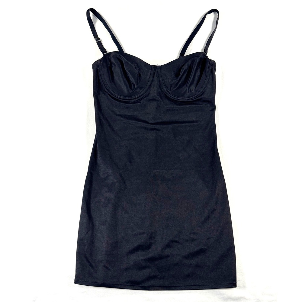 Bodyslimmers Nancy Ganz Black Underwire Shapewear Slip Dress 36B 08322